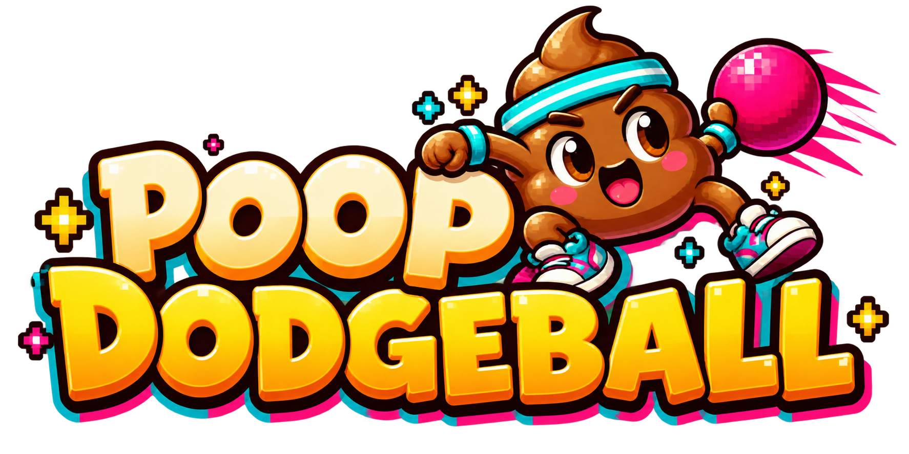Poop Dodgeball mascot and game logo